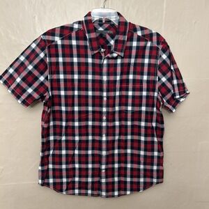 Old Navy XL‎ Red White Blue Check Button Down Shirt